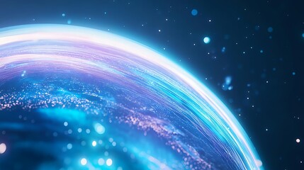 Obraz premium Glowing Earth, Global Network, Futuristic - AI & Machine Learning