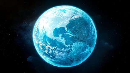 Obraz premium Glowing Earth Globe, Space, Planet, World - Futuristic technology