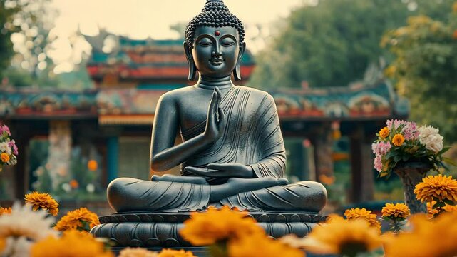Buddhism is represented of the Buddha, who is said to be in a supine position to soothe the mind.