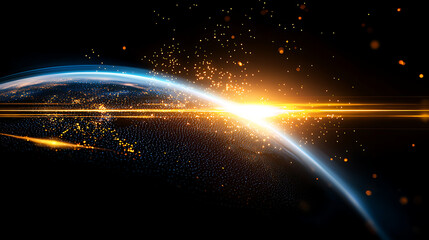 Obraz premium Astronomical event capturing celestial beauty space digital art cosmic environment wide-angle view visual wonder