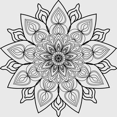 Black and White madala,Decorative Madala Vector Art Graphic, Template, design, Background, Chakra, Vector, Art, illustration, Website Banner, Posters, 