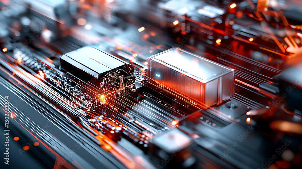 Poster innovative technological advancements in circuit design digital lab graphic visualization futuristic