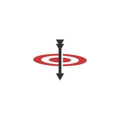 Bullseye target icon symbol. Drop target. Drop shoot icon . Isolated on white background.