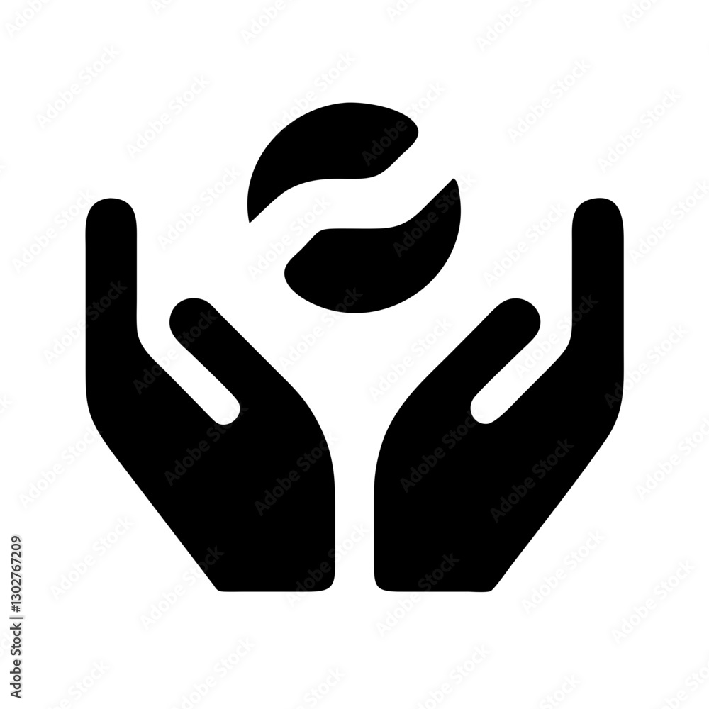 Aufkleber caring hands supporting a nurturing symbol in a minimalist vector design reflecting compassion and p