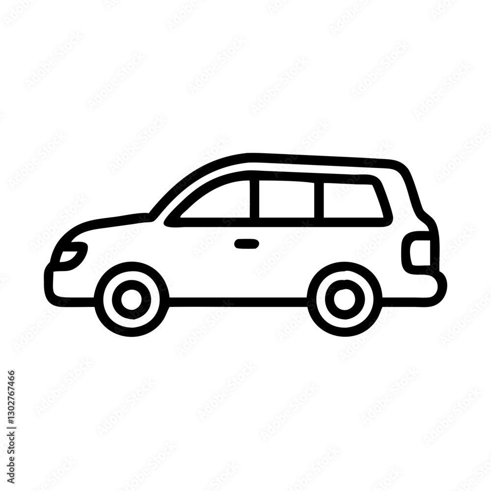 Poster family car vector icon designed for easy recognition and versatile use in digital media and graphic 