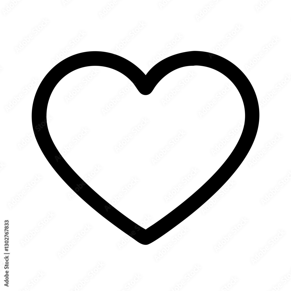 Poster heart shape vector icon design created in a minimalist style suitable for various digital and print 