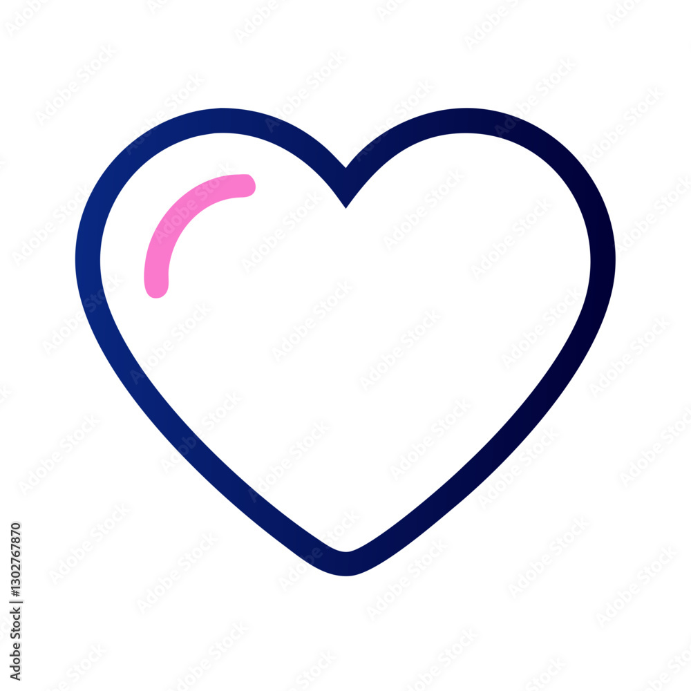 Poster icon representing a heart shape in vector format, designed with a modern and minimalistic style feat