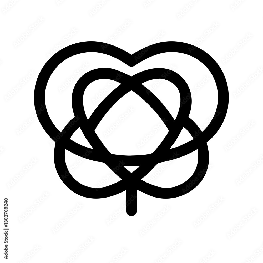 Poster heartfelt love knot icon designed as a vector for expressing deep connection and affection in a simp