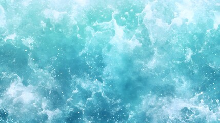 Fototapeta premium Turquoise Ocean Waves with Bubbles and Foam in Bright Sunlight
