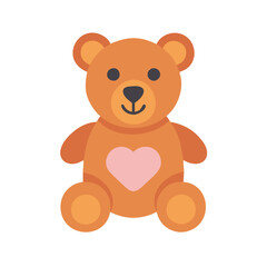 Fototapeta premium Cute teddy bear vector icon with simple design and soft colors suitable for children's themes and playful graphics