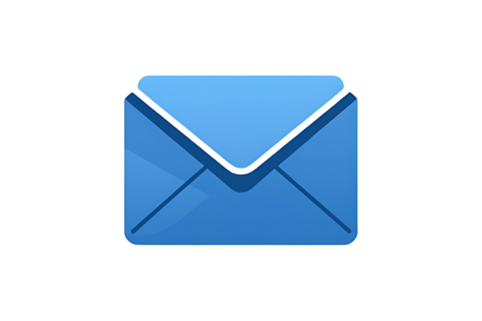 Open Blue Envelope Icon on White Background