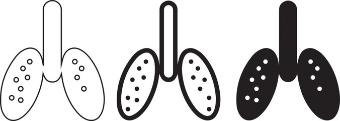 Lungs Icon design Medical illustration, anatomical lungs minimalist design, lung anatomy, medical symbols, vector art, monochrome illustration