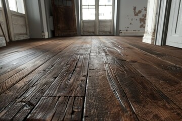 Vibrant Color Visual of Building Wooden Interior Floor Estate Parquet Old Apartment Real Room