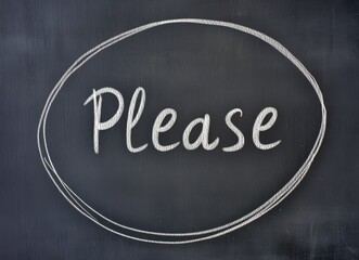 please text on dark chalkboard with white hand-drawn style