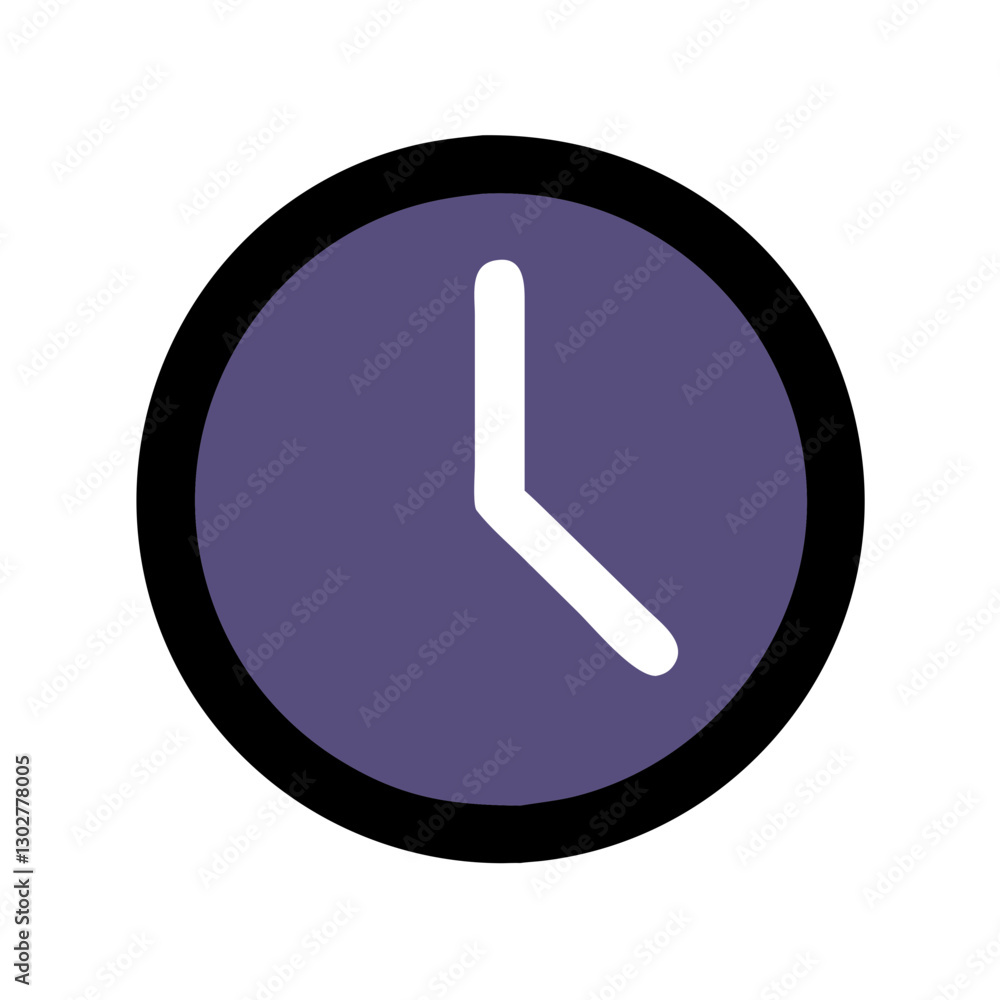 Poster clock icon design in vector format featuring a modern minimalist style suitable for various digital 