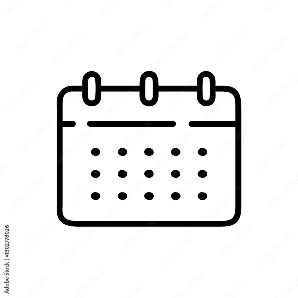 Poster vector icon of a desk calendar featuring a simple design showcasing days of the month with clear str