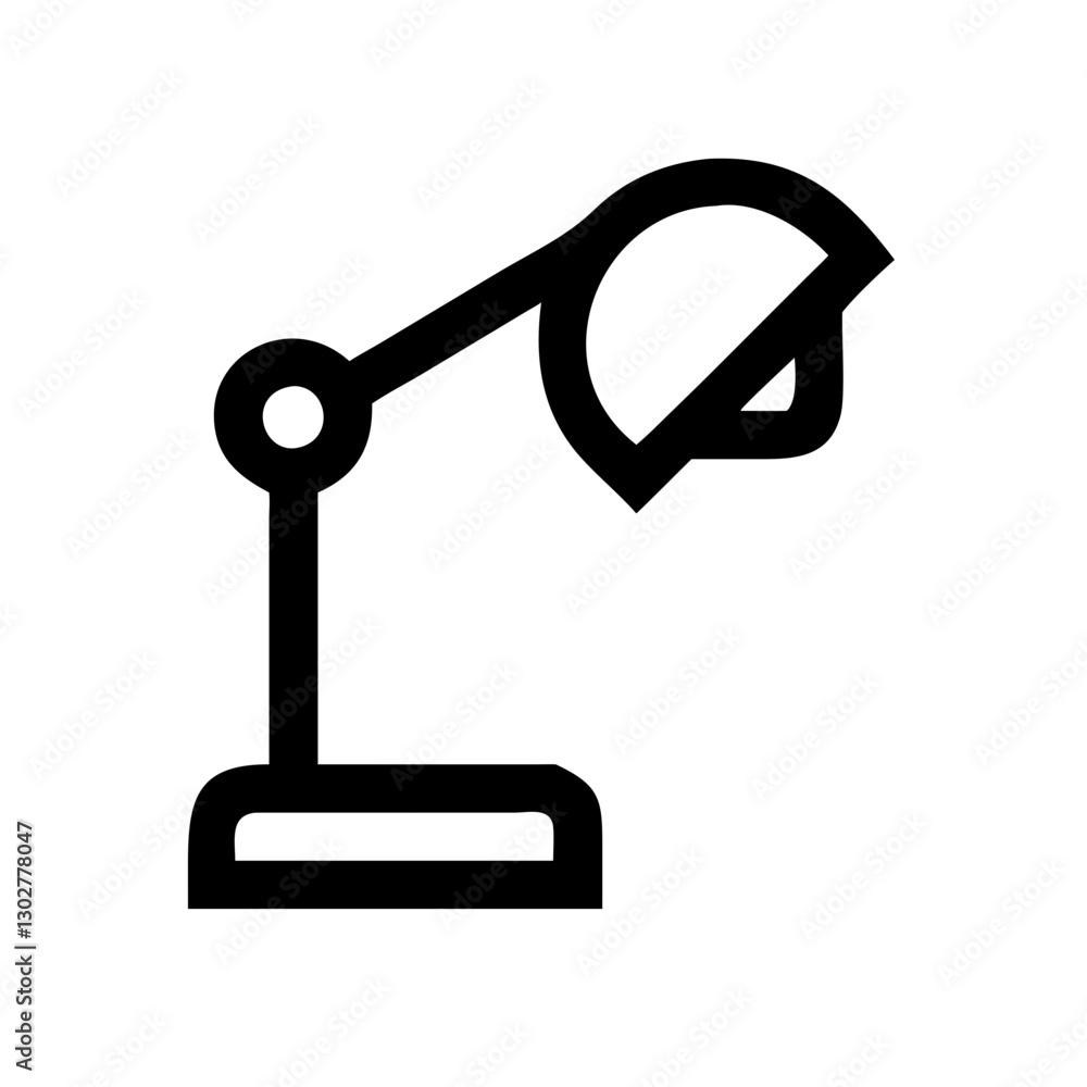 Poster desk lamp icon vector for modern workspace or home office design use featuring a minimalistic aesthe