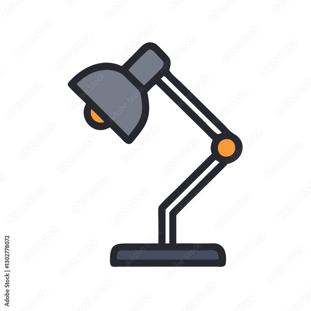 Poster desk lamp icon designed in vector style for modern interiors suitable for home and office environmen
