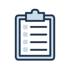 Fototapeta premium Vector icon representing a clipboard with checklist items for organizing tasks and improving productivity in various settings