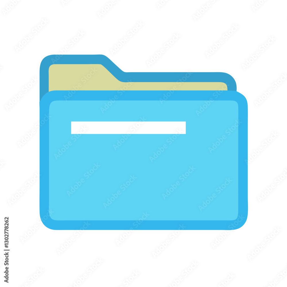 Poster stylish vector icon of a blue folder depicted in a simple design, representing digital file manageme