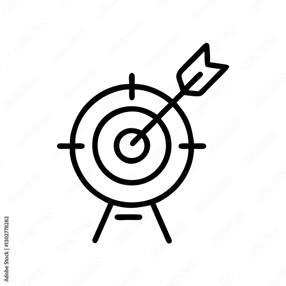 Poster setting effective goals using vector icons to symbolize achievement and focus, ideal for motivationa