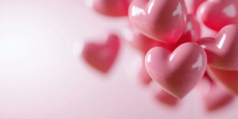 Floating Pink Hearts Background