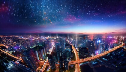 Fototapeta premium The fusion of nature and city creates art. 