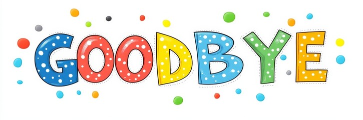 good bye text in colorful comic style with bubbles
