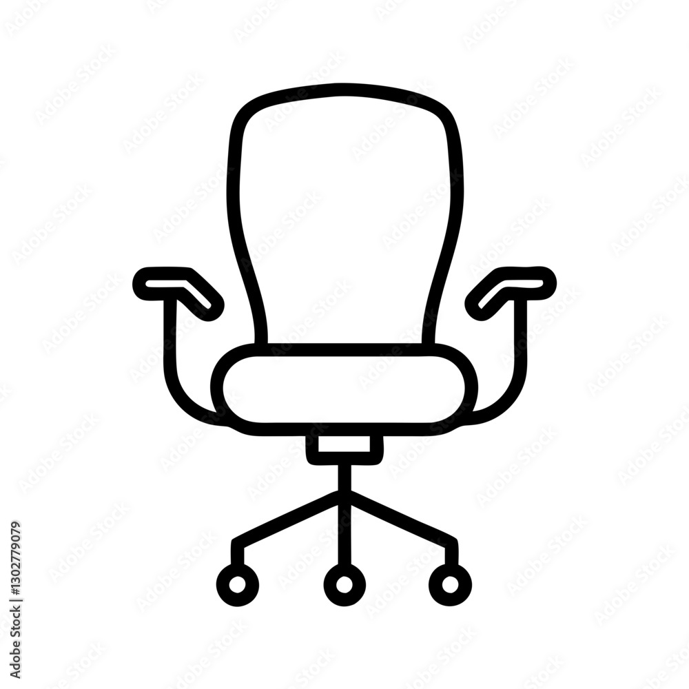 Poster office chair vector icon design suitable for modern workspaces and digital graphics