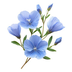 Linum Flower isolated on transparent background