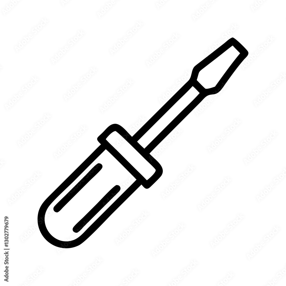 Poster Screwdriver icon in a simple vector style suitable for various creative projects