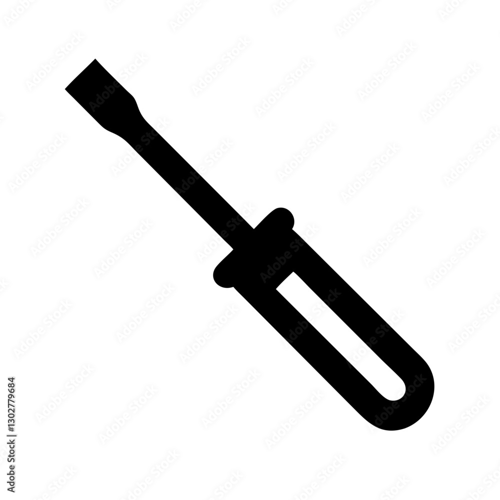 Poster vector icon of a screwdriver illustrating a basic hand tool used for various assembly tasks and repa