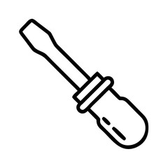 Vector icon depicting a screwdriver tool designed for various fastening tasks in home improvement and assembly activities