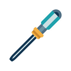 Vector icon of a screwdriver depicting a flathead design in a modern style suitable for DIY activities and tool-related graphics