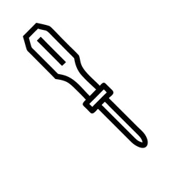 Vector icon of a simple screwdriver illustrating a common hand tool used for various manual tasks in construction and maintenance activities