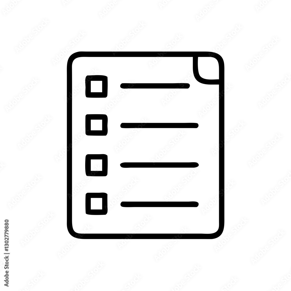 Poster task list icon representing organization and productivity for various activities and projects