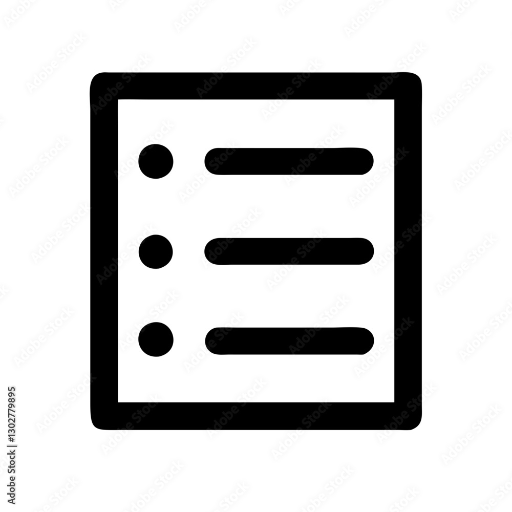 Poster vector icon representing a task list with three bullet points arranged in a neat and organized manne