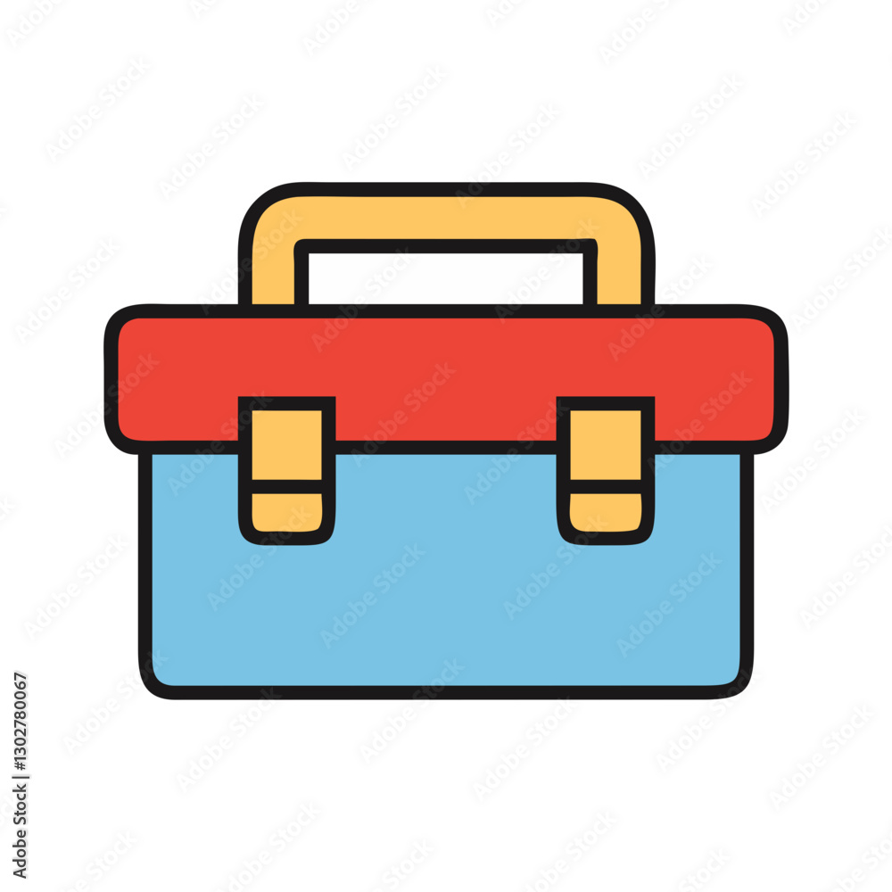 Poster colorful vector toolbox icon designed for various applications in digital graphics and design projec