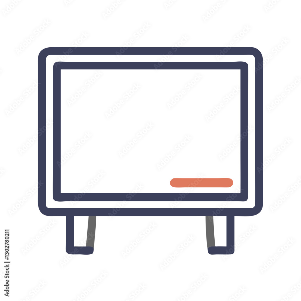 Poster simple vector icon of a digital display board with a clean design representing information sharing i