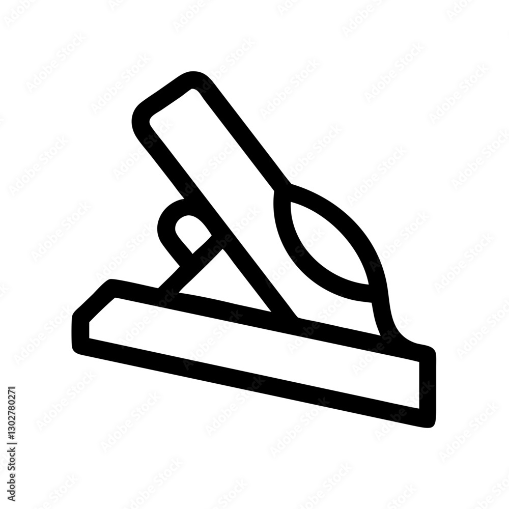 Poster vector icon of a wood plane designed for woodworking projects, illustrating the hand tool's shape an