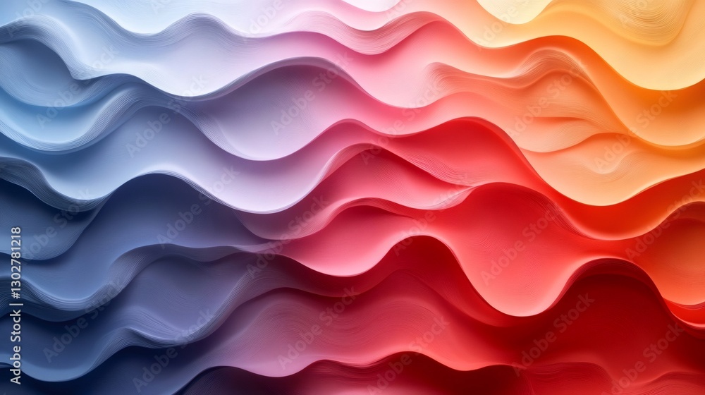 Poster colorful wavy lines creating abstract background design