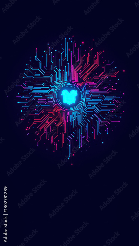 Aufkleber dynamic illustration of a digital fireworks display with central heart emoji, representing love for 