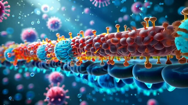 LDL receptors on cell membrane, illustration