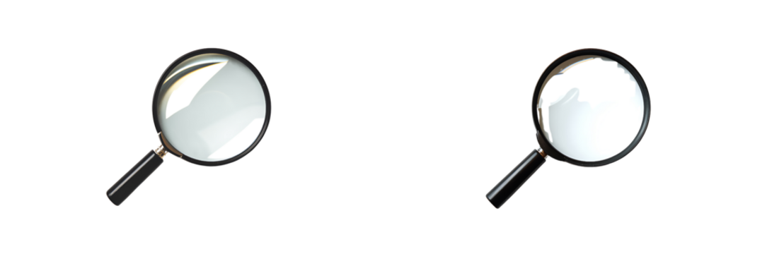 Close-Up View of a Magnifying Glass on Table