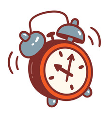 Vector cute color illustration of alarm clock icon
