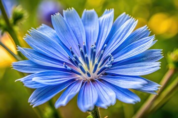 Wild chicory blooms: vibrant blue petals against natural backdrops, beautifully captured.