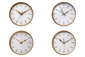 Elegant Round Wall Clock with Golden Hands Displayed