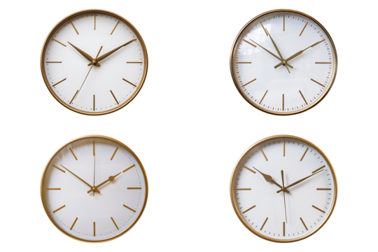 Elegant Round Wall Clock with Golden Hands Displayed
