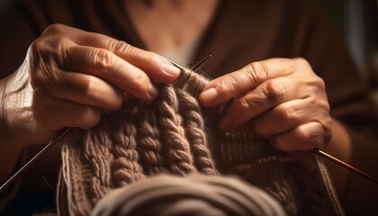 The tactile experience of working with yarn.  
