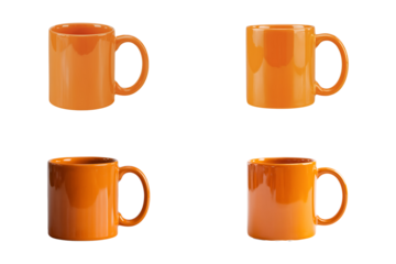 Vibrant Orange Mug Against Clean White Background
